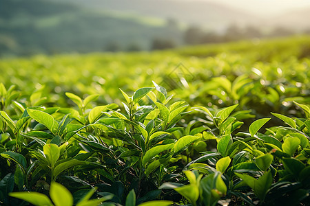 绿色新鲜的茶叶